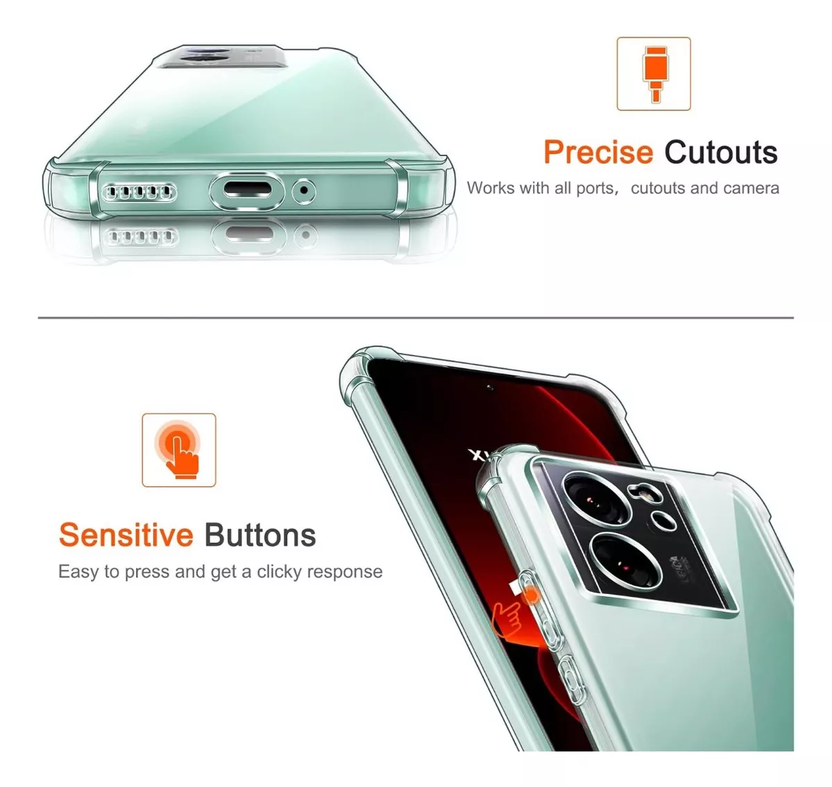 CARCASA XIAOMI 13T 5G ANTI GOLPES TRANSPARENTE - 5