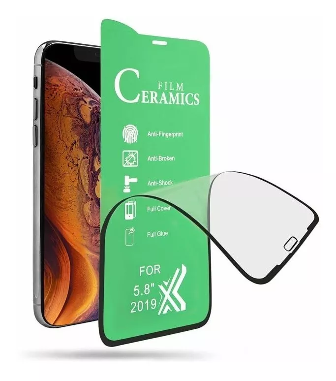 PROTECTOR IPHONE 11 MICA CERÁMICA COMPLETA FULL PEGAMENTO - 1