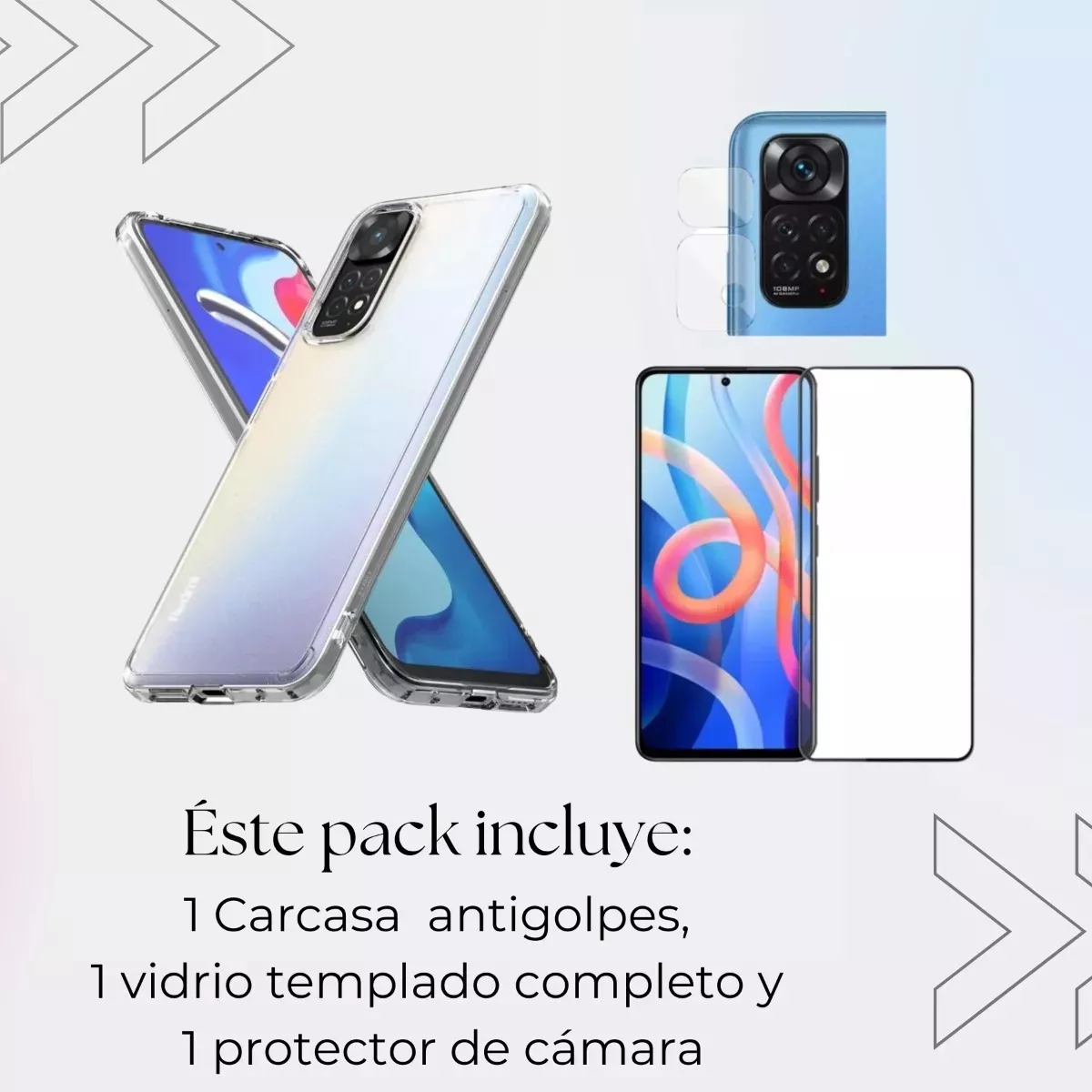 KIT CARCASA XIAOMI REDMI NOTE 11 11S SILICONA + LÁMINA PANTALLA CÁMARA - 2