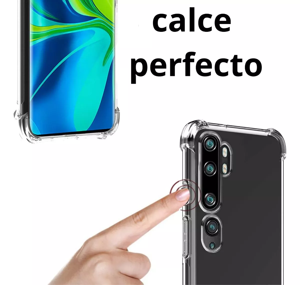 CARCASA XIAOMI MI NOTE 10 PRO SILICONA TRANSPARENTE - 2