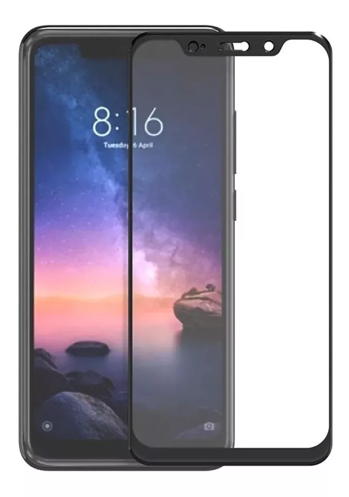 PACK 2 PROTECTOR XIAOMI REDMI NOTE 6 PRO UNIDADES VIDRIO 5D FULL 9H - 1