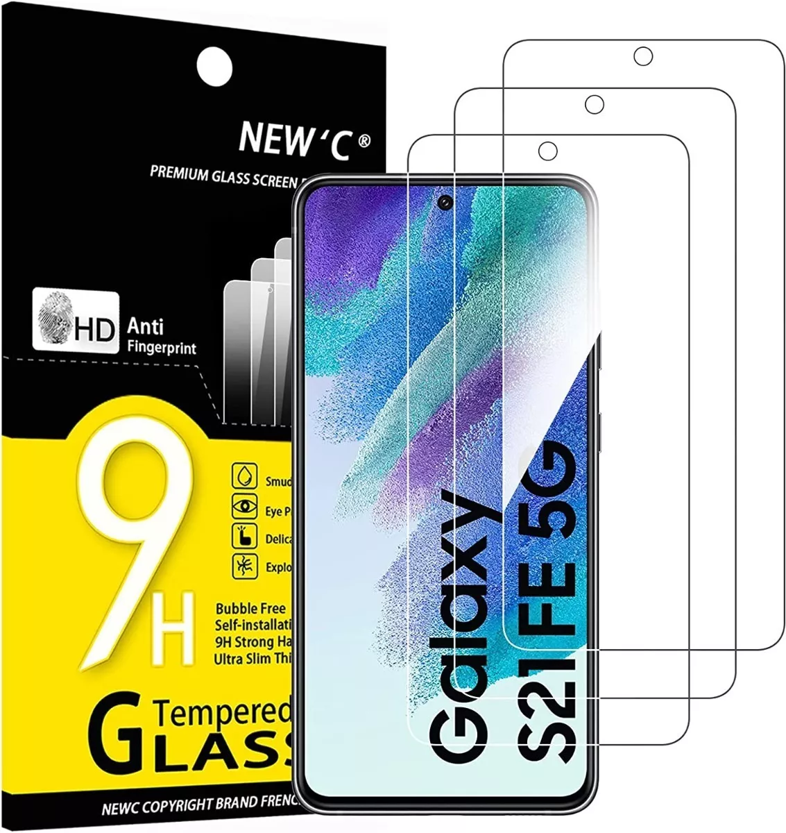 PROTECTOR SAMSUNG GALAXY S21 FE LÁMINA VIDRIO TEMPLADO FULL 9H 5D - 1