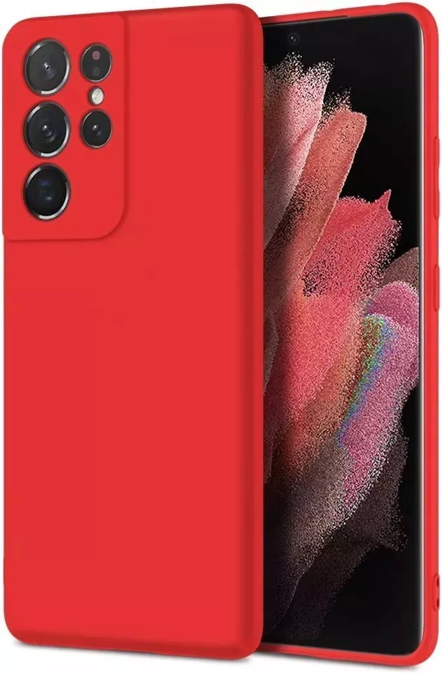 CARCASA SAMSUNG GALAXY S21 ULTRA SILICONA ATERCIOPELADA COLOR ROJO - 1