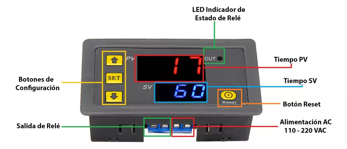 TEMPORIZADOR TIMER T3230 TIMER 220V AC ON OFF DOMÓTICA - 2