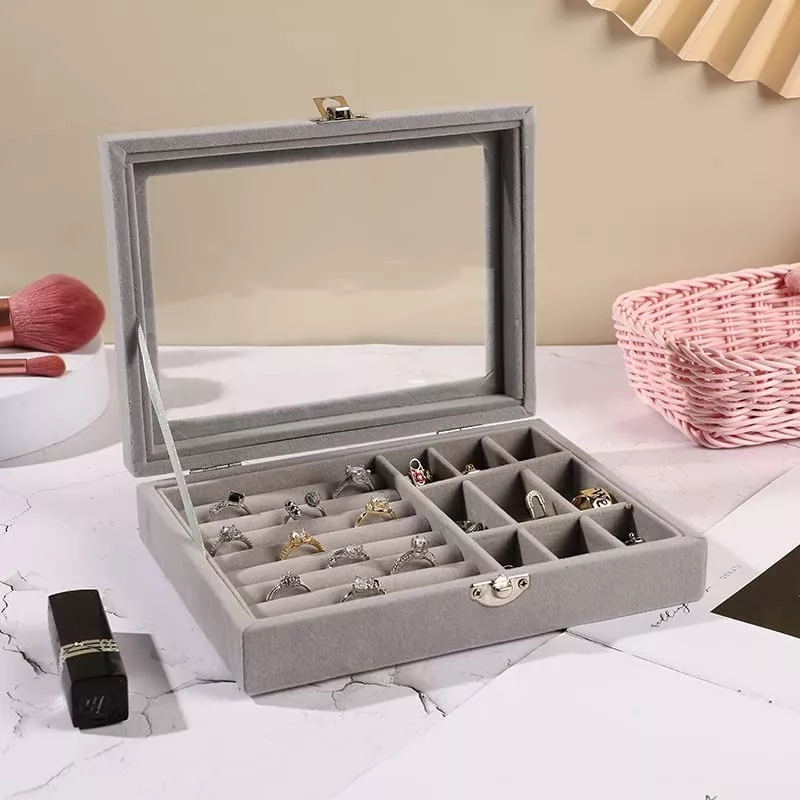 ORGANIZADOR JOYAS EXHIBIDOR DE TERCIOPELO Y ACRILICO - 2