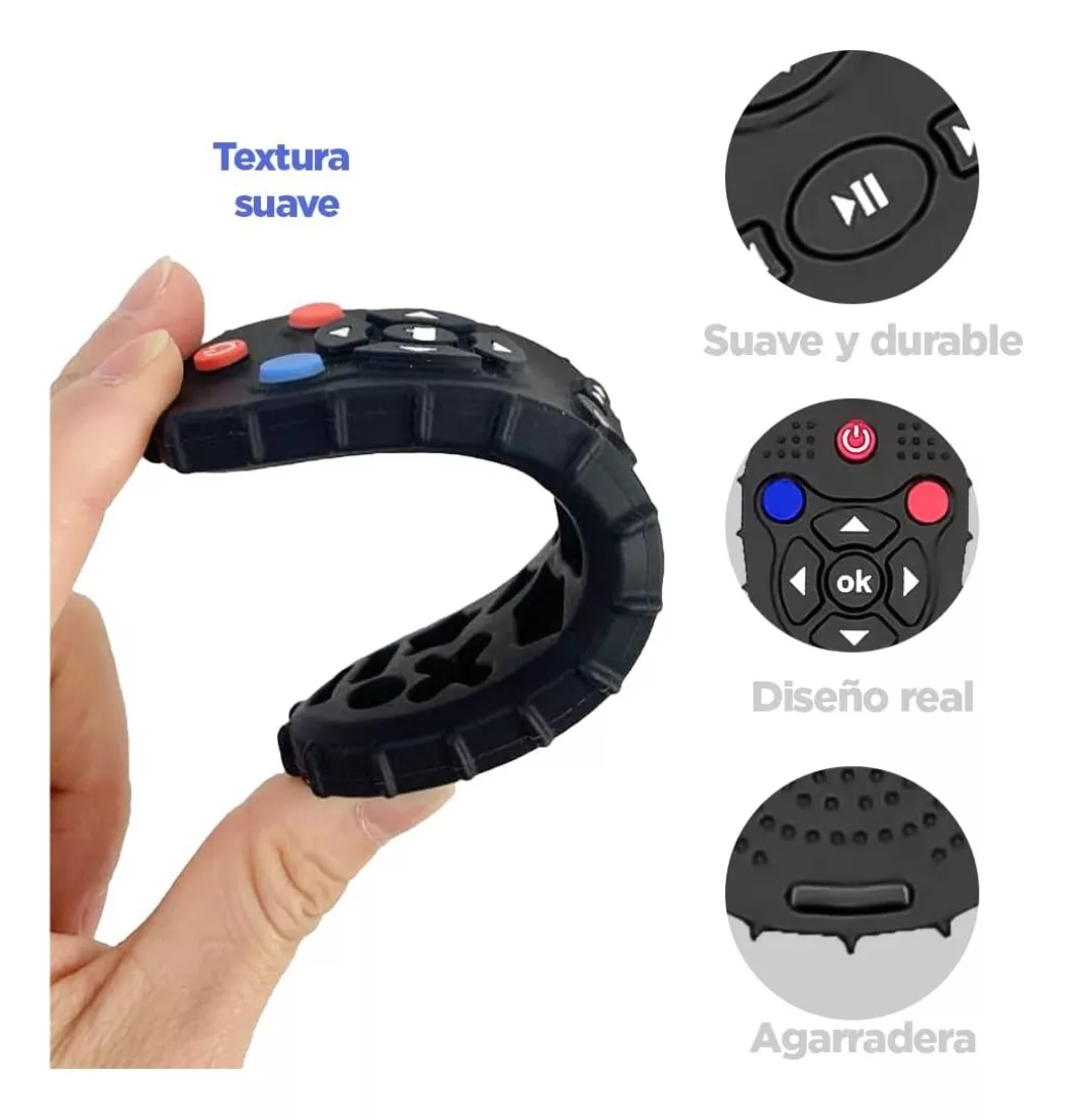 MORDEDOR BEBÉ JUGUETE SENSORIAL DISEÑO CONTROL REMOTO NEGRO - 3
