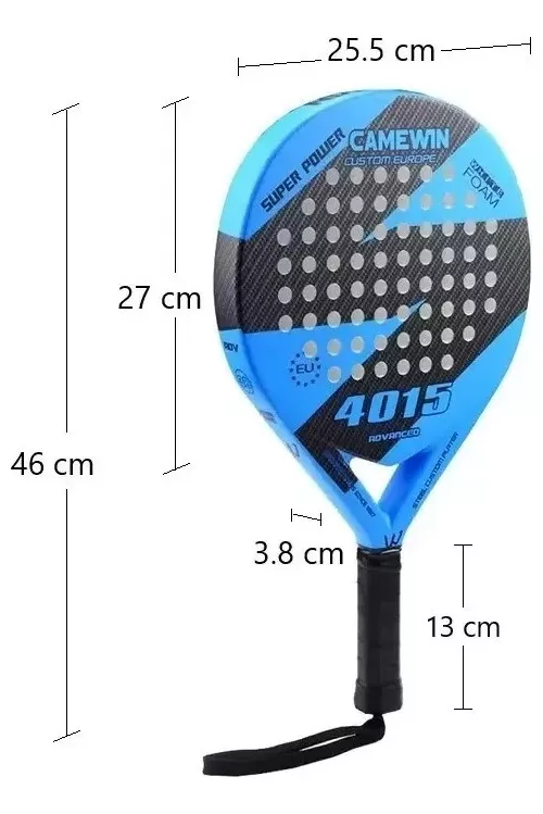 PALA PADEL CAMEWIN EVA FIBRA CARBONO 38MM AZUL + FUNDA REGALO - 3