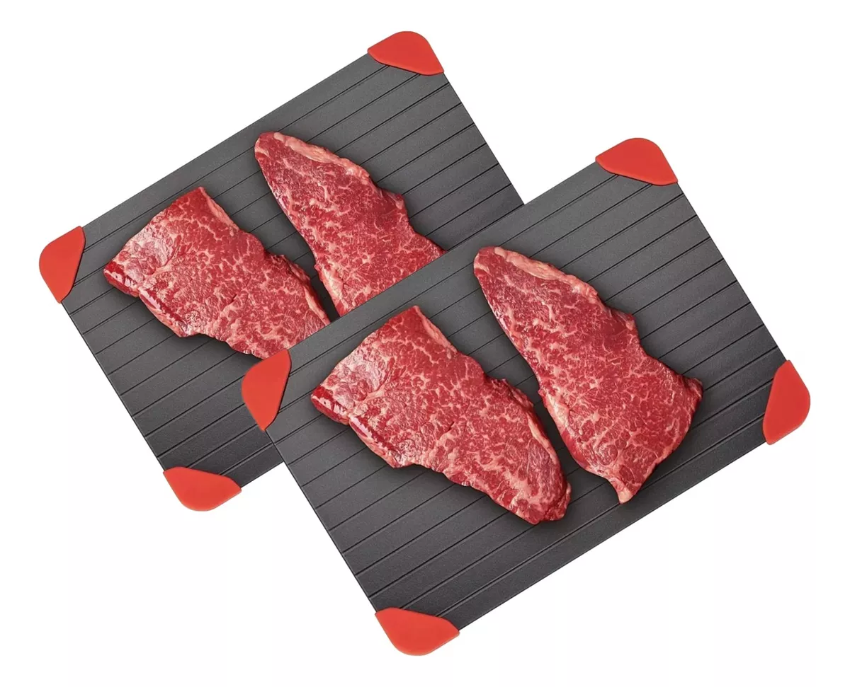 X2BANDEJA TABLA DE ALUMINIO DESCONGELADORA RÁPIDA PARA CARNE - 1