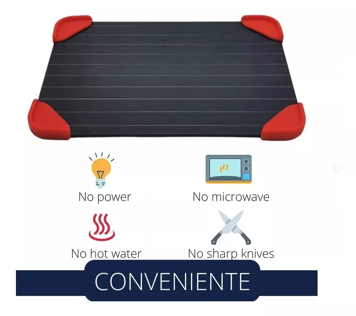 X2BANDEJA TABLA DE ALUMINIO DESCONGELADORA RÁPIDA PARA CARNE - 2