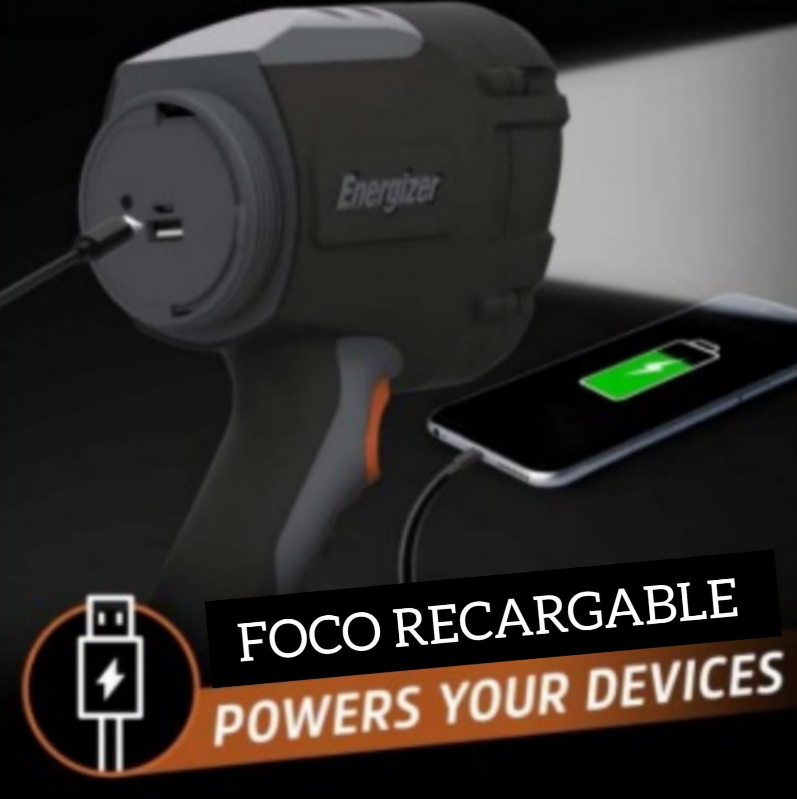 FOCO ENERGIZER HARD CASE PROFESIONAL RECARGABLE 1000 LUMENS - 3