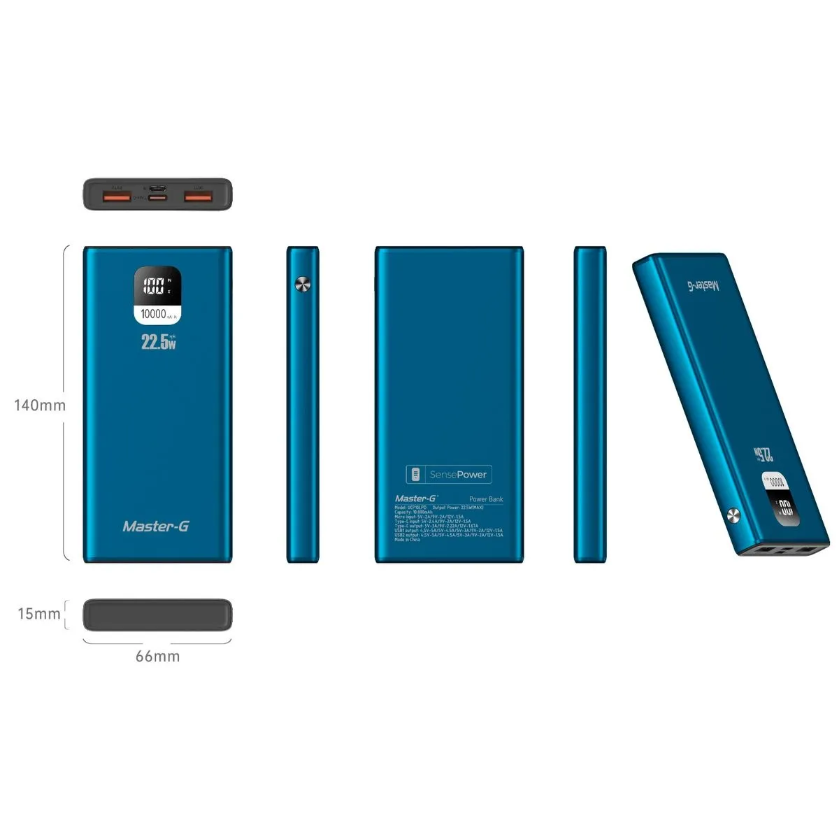 BATERÍA EXTERNA POWER BANK 10000 MAH 22.5W PD - 4