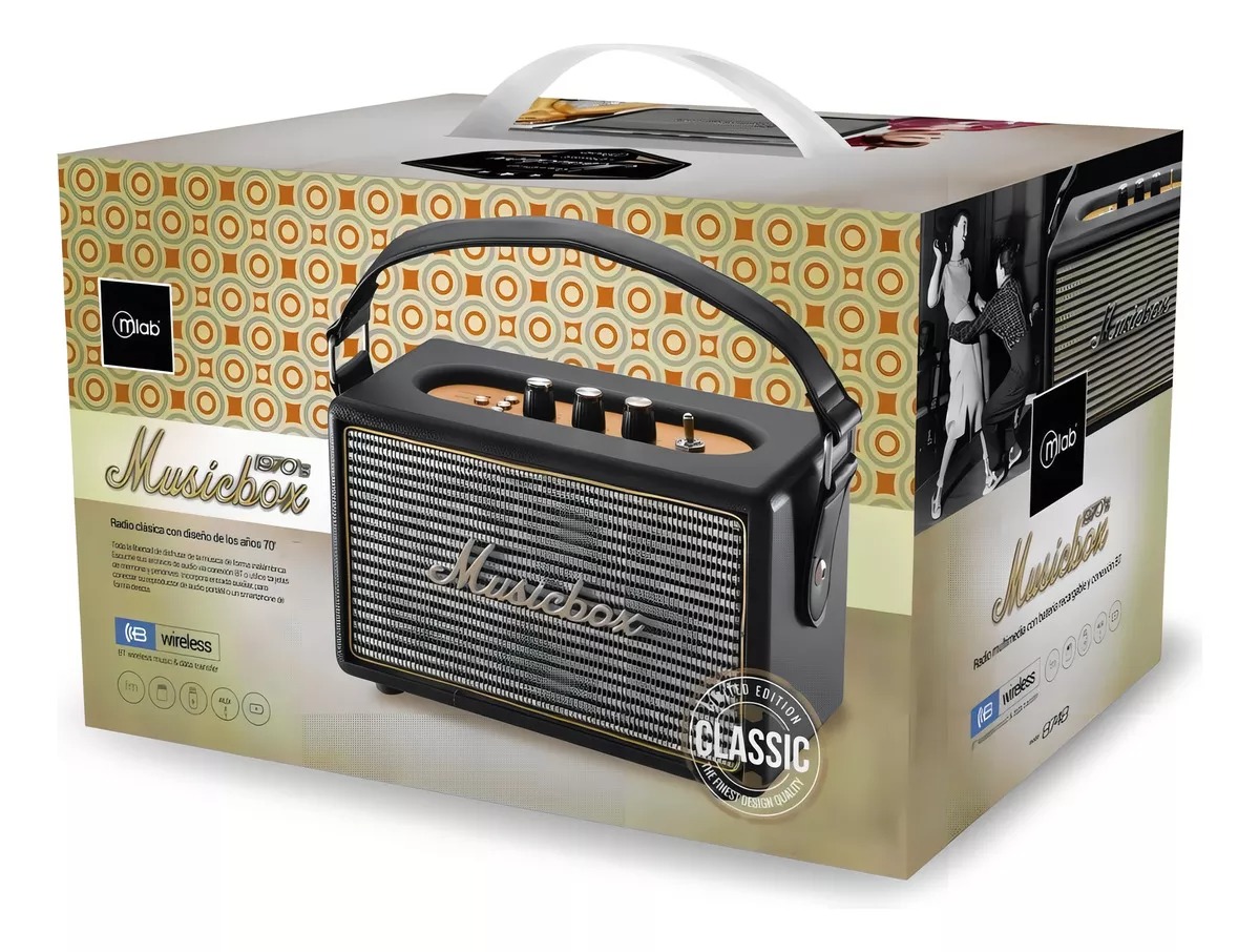 BLUETOOTH MLAB RADIO PARLANTE RETRO 70S MUSICBOX USB AUX - 3