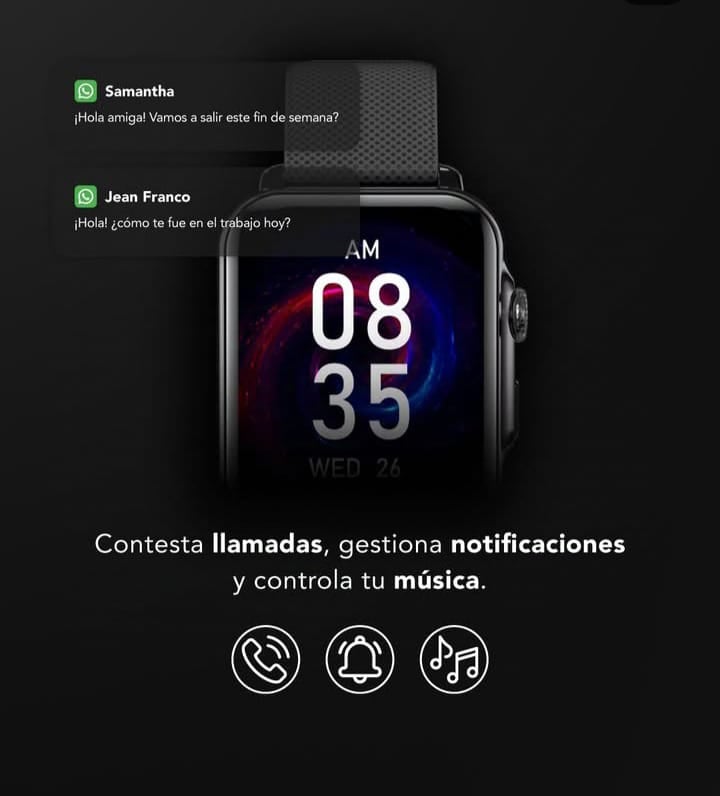 RELOJ INTELIGENTE AIWA NEGRO AIWATCH AWSF13B DOBLE STRAP - 2