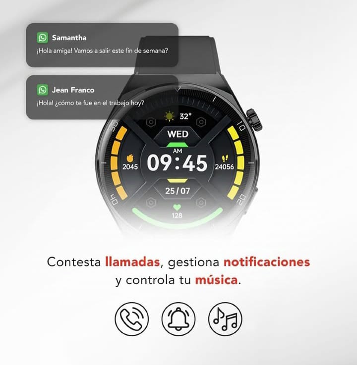 RELOJ INTELIGENTE SMARTWATCH AIWA DEPORTIVO IP67 AWSAM05BB - 2