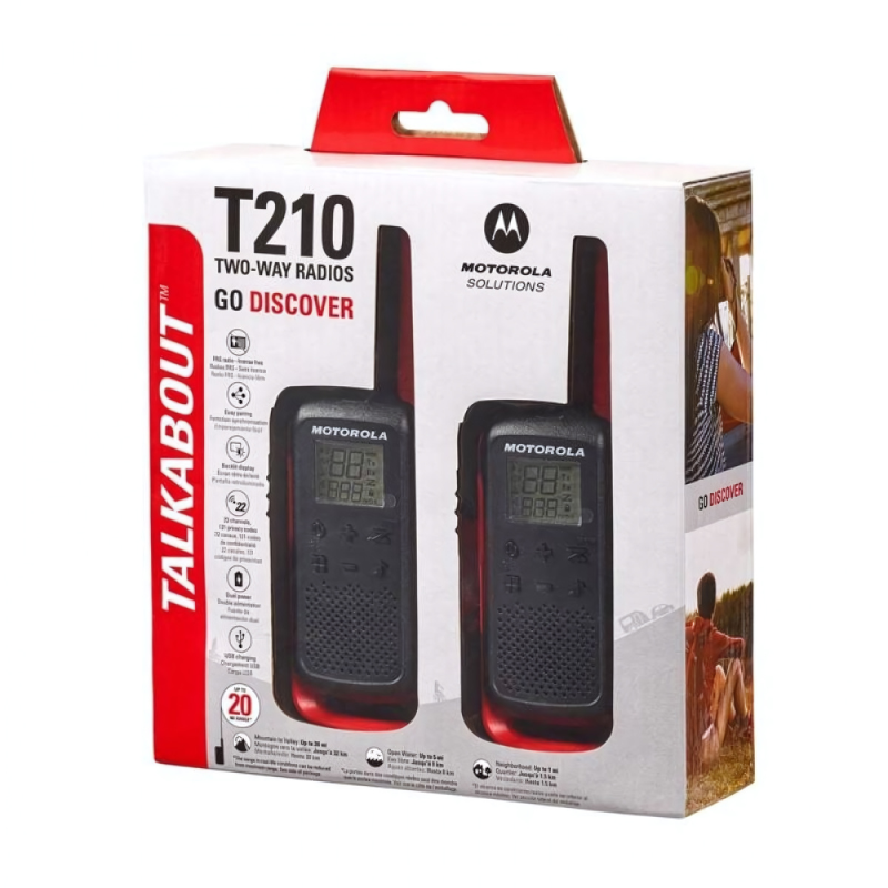 SET MOTOROLA 2 WALKIE TALKIE T210 -CL - 7