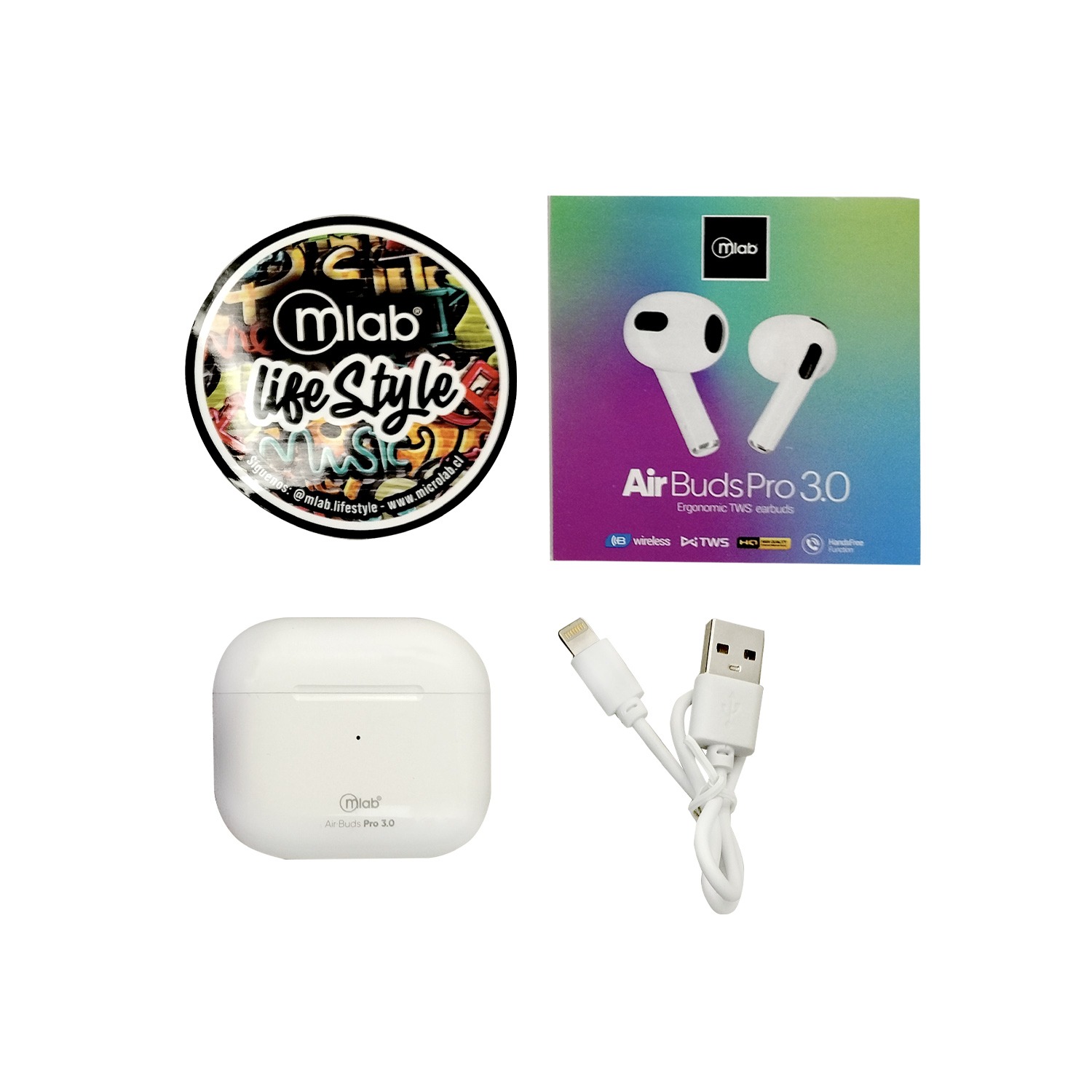 AUDÍFONO INALÁMBRICO BLUETOOTH MICROLAB TWS AIR BUDS PRO 3.0 - 7