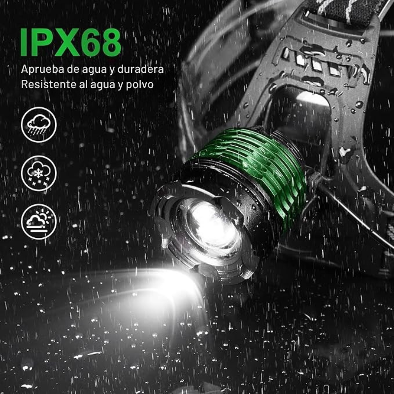 LINTERNA FRONTAL ZOOM IPX68 3000 LÚMENES - 6