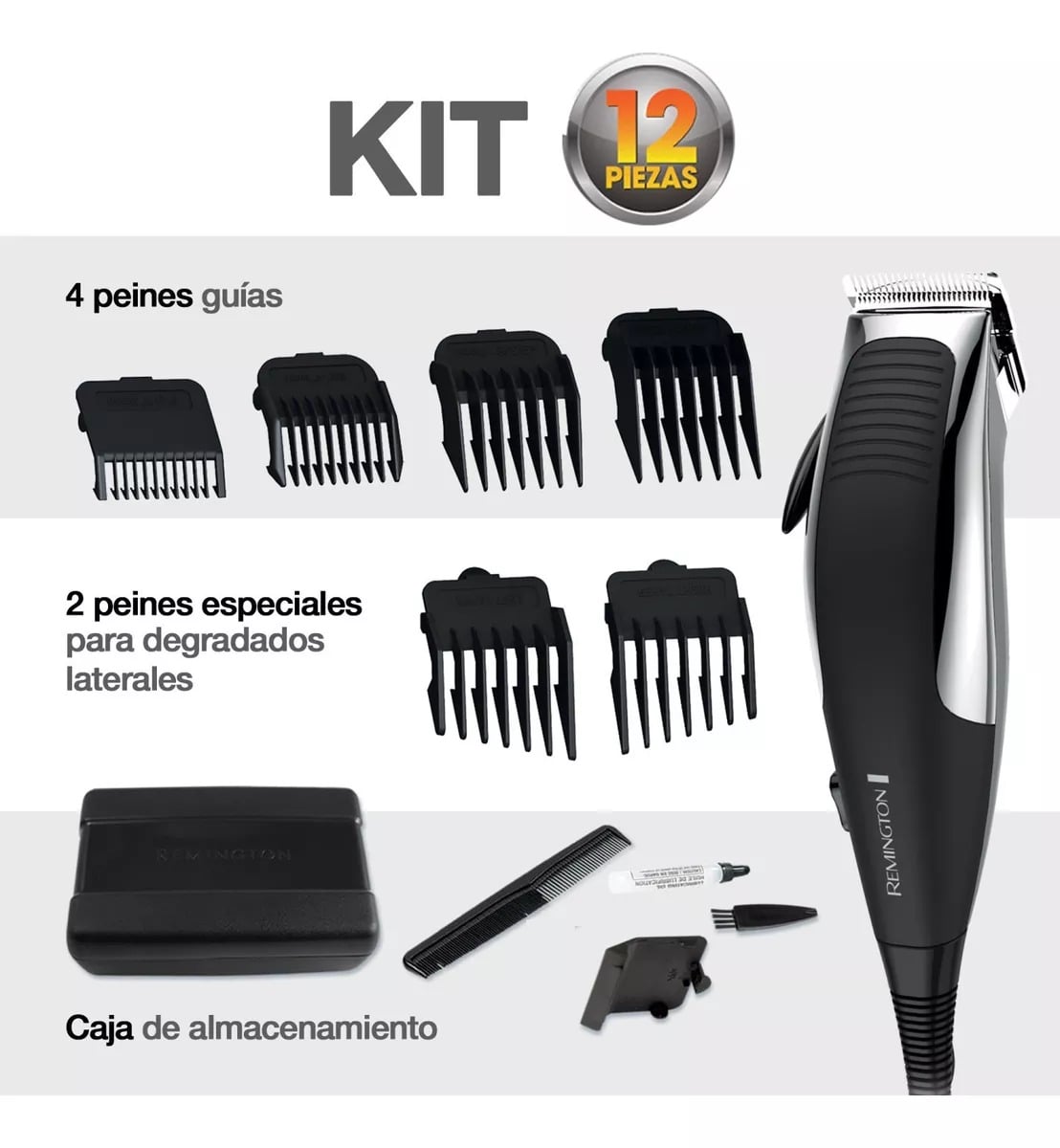 MAQUINA CORTAR PELO Y BARBA REMINGTON HC1080 12 PIEZAS - 4