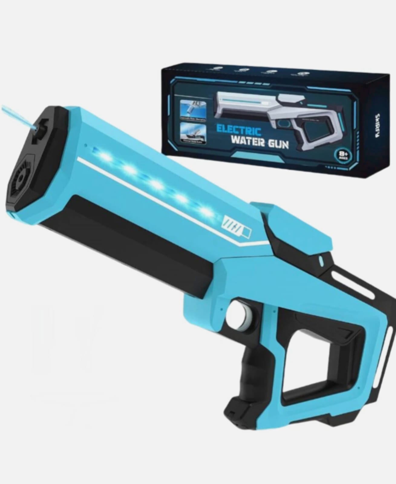 PISTOLA DE AGUA ELÉCTRICA RECARGABLE CON SUCCIÓN AUTOMÁTICA AZUL - 1
