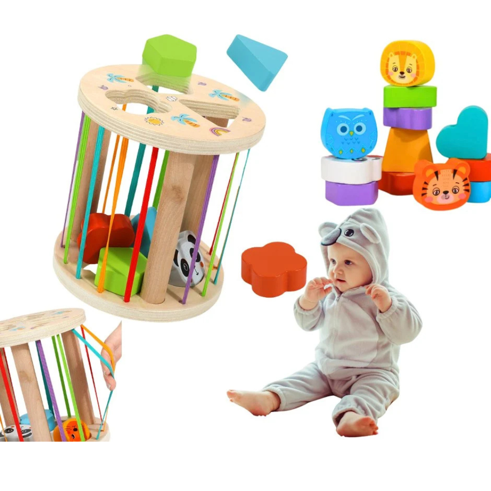 CLASIFICADOR DE FORMAS DE MADERA JUGUETE MONTESSORI EDUCATIVO - 5