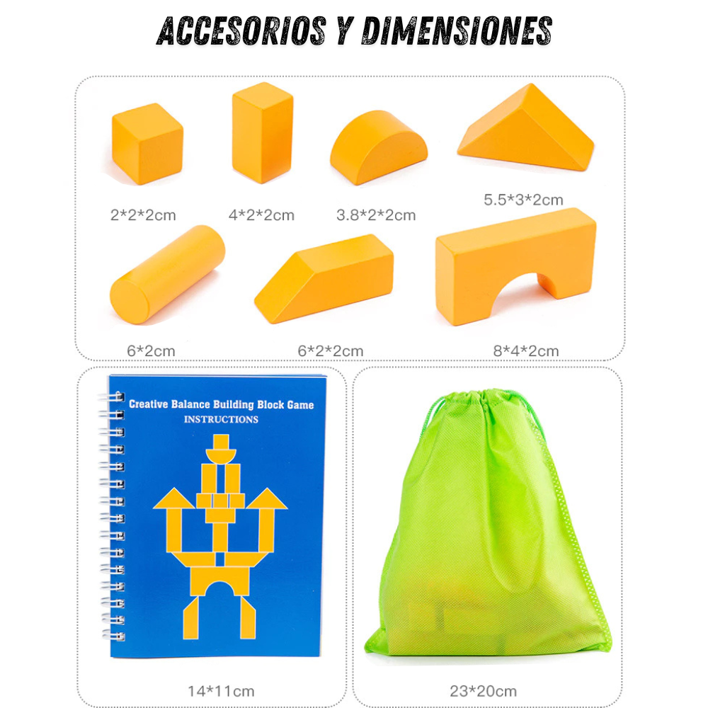 JUEGO DE BLOQUES DE EQUILIBRIO CREATIVO – 48 PIEZAS - 5