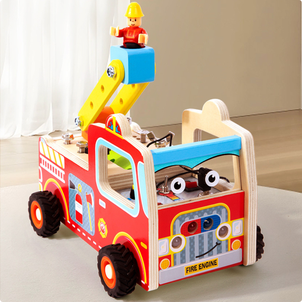 CAMION DE BOMBEROS DE MADERA MONTESSORI - 3