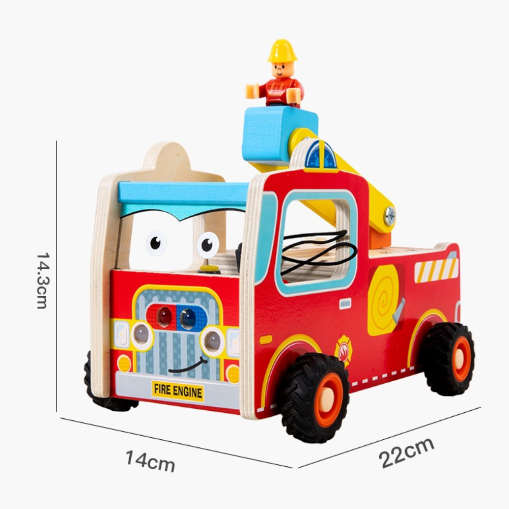 CAMION DE BOMBEROS DE MADERA MONTESSORI - 5