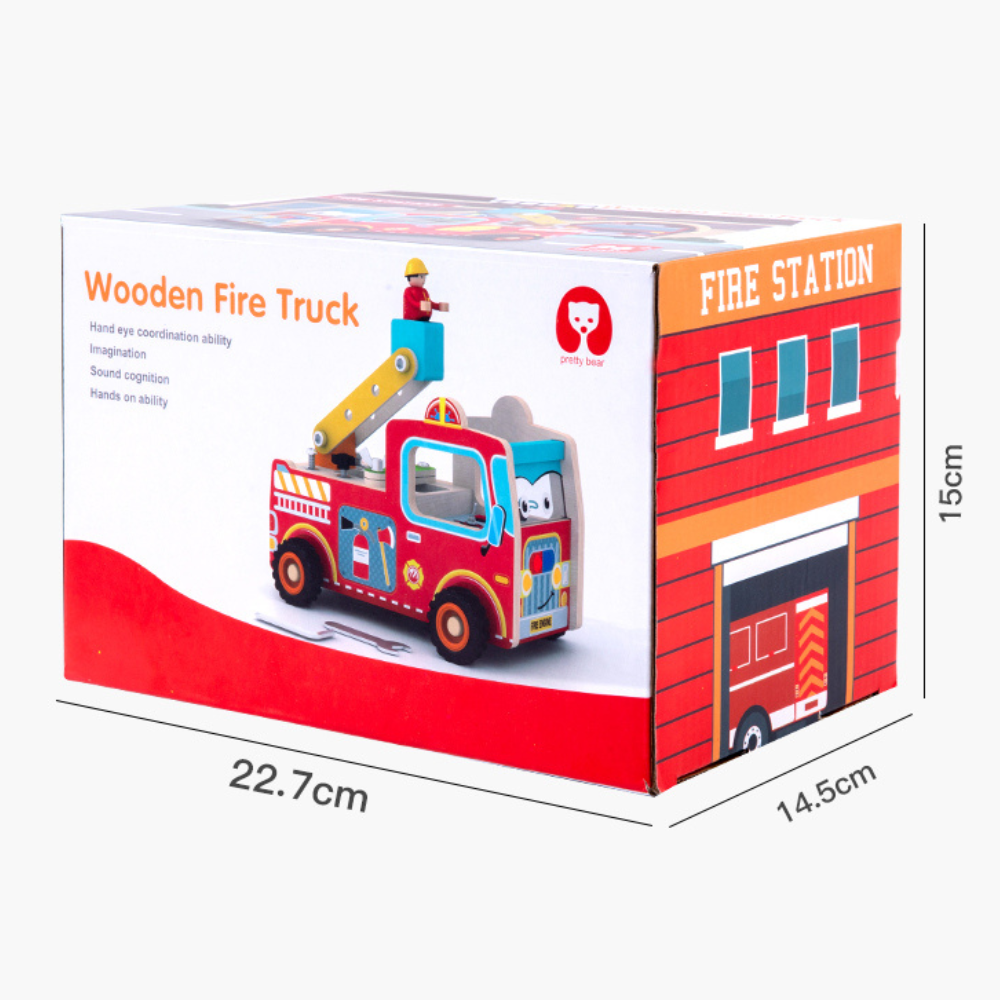 CAMION DE BOMBEROS DE MADERA MONTESSORI - 6
