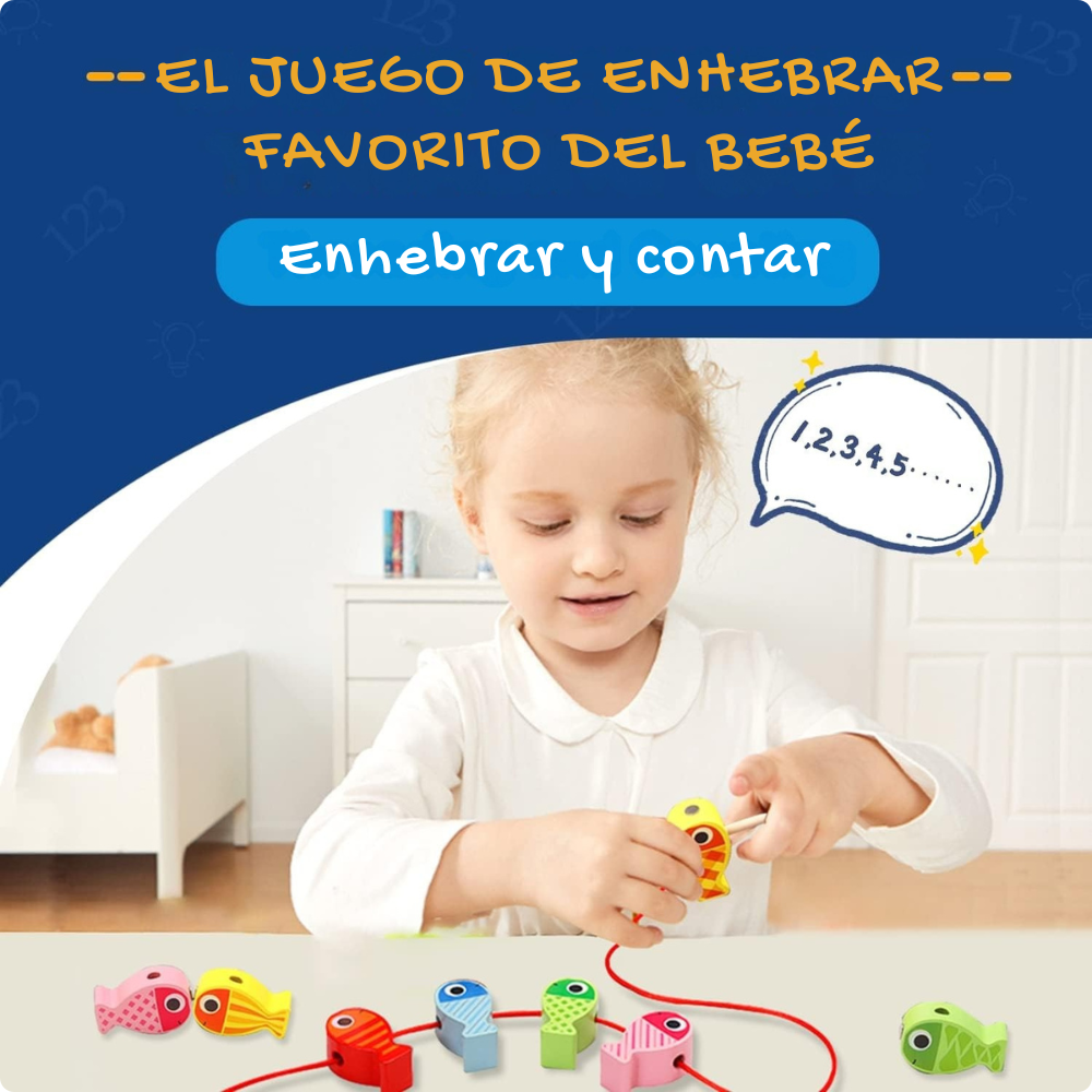 JUEGO DE PESCA EDUCATIVO MAGNE TICO MONTESSORI DE MADERA - 4