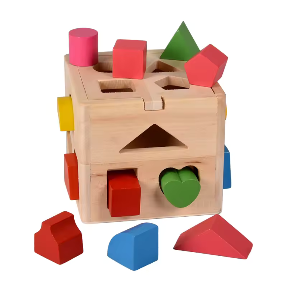 CUBO CLASIFICADOR DE FIGURAS DE MADERA - 2
