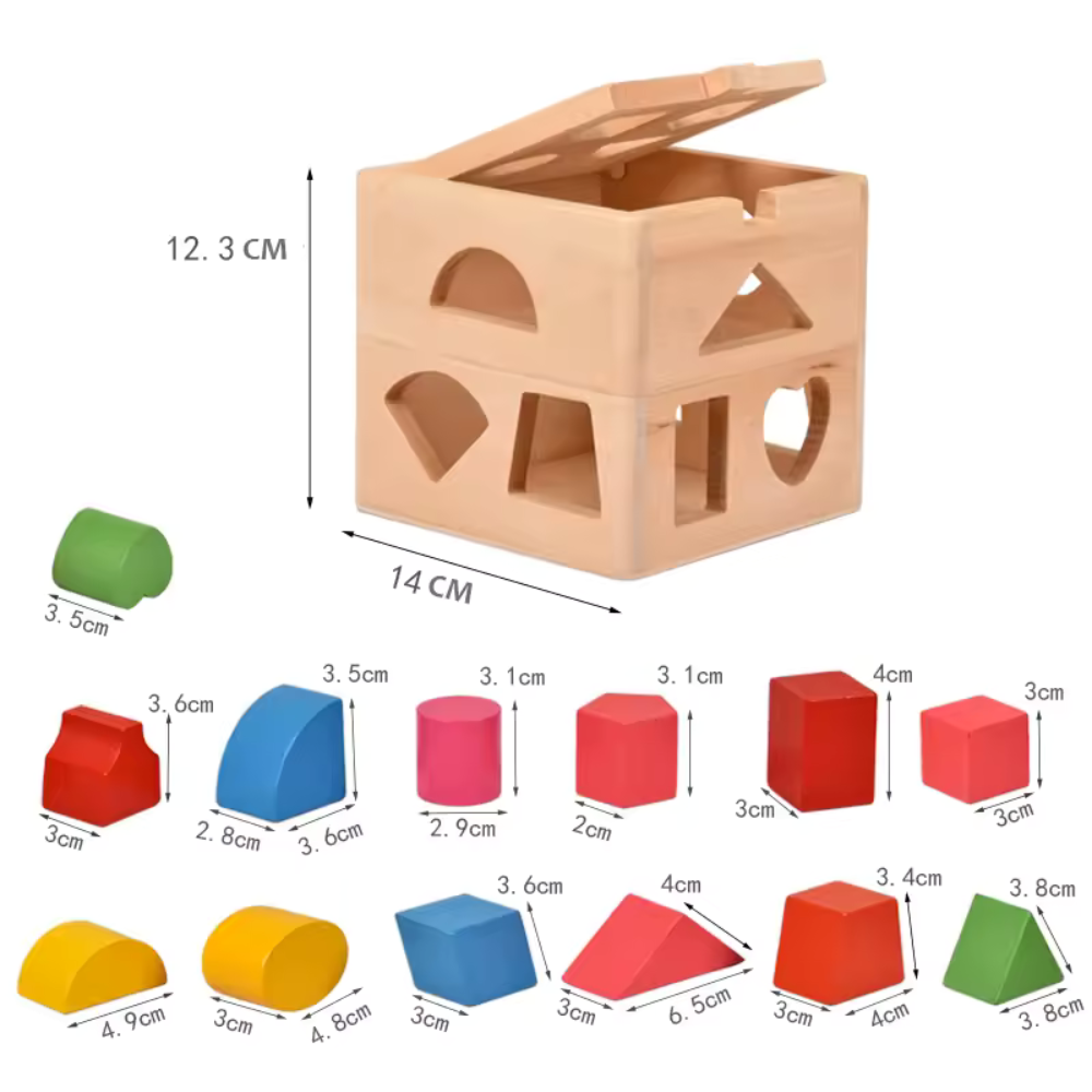 CUBO CLASIFICADOR DE FIGURAS DE MADERA - 5