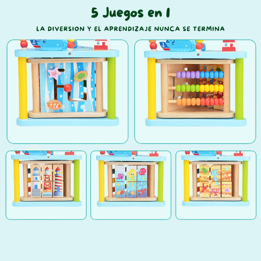CENTRO DE ACTIVIDADES DE MADERA 5 EN 1 EDUCATIVO MONTESSORI - 4