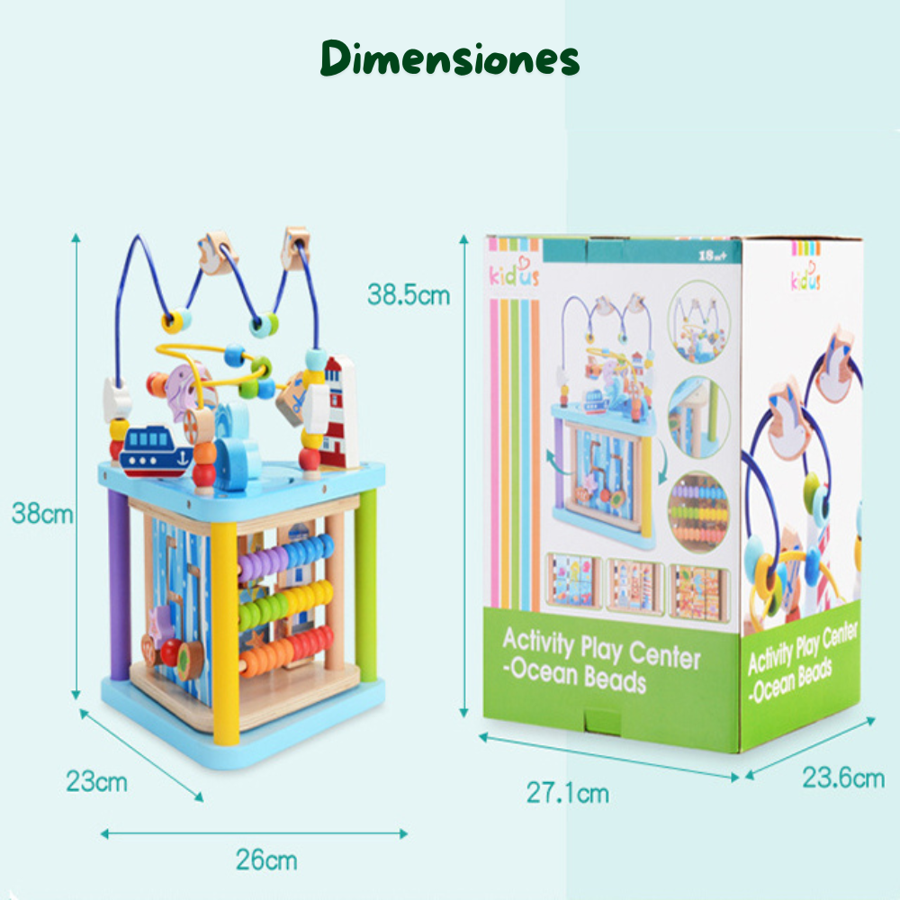CENTRO DE ACTIVIDADES DE MADERA 5 EN 1 EDUCATIVO MONTESSORI - 7