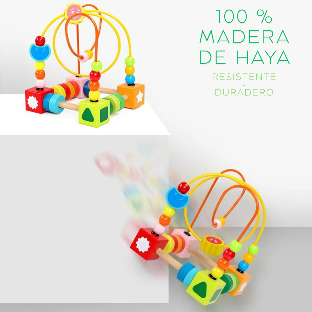 LABERINTO DE CUENTAS DE MADERA MONTESSORI MOTRICIDAD FINA - 3