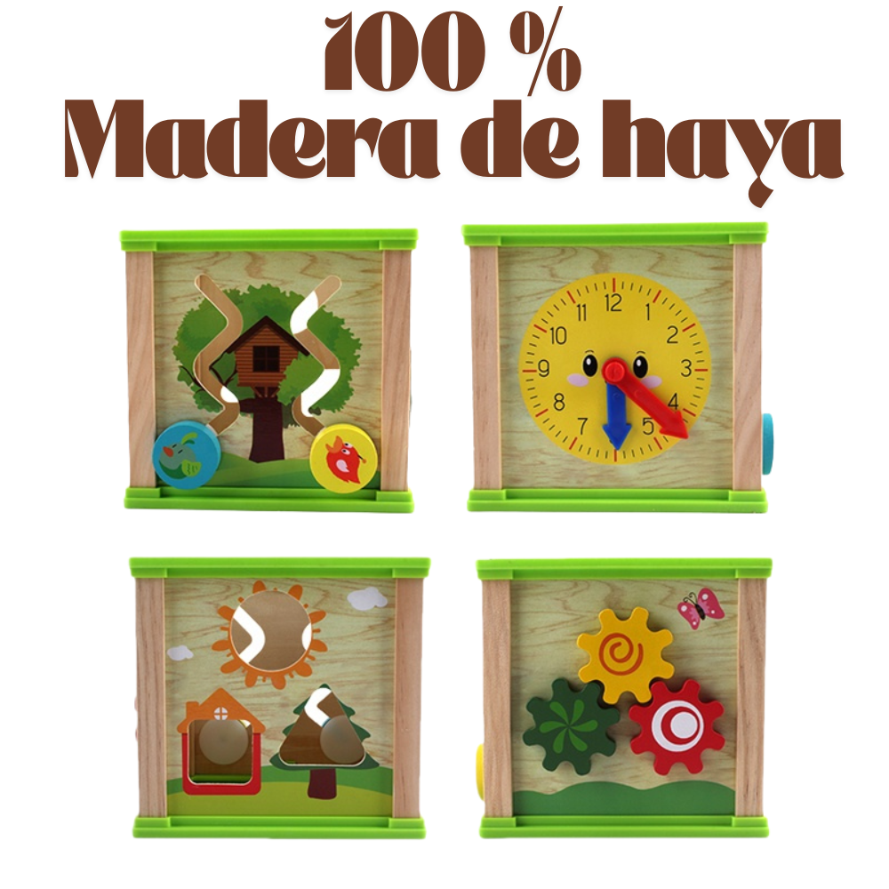 CUBO DIDACTICO DE MADERA 5 EN 1 CENTRO MONTESSORI PARA BEBE S - 5