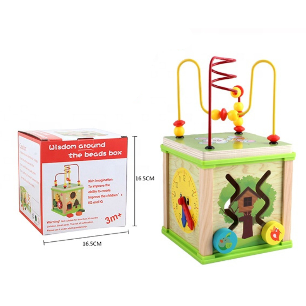 CUBO DIDACTICO DE MADERA 5 EN 1 CENTRO MONTESSORI PARA BEBE S - 6