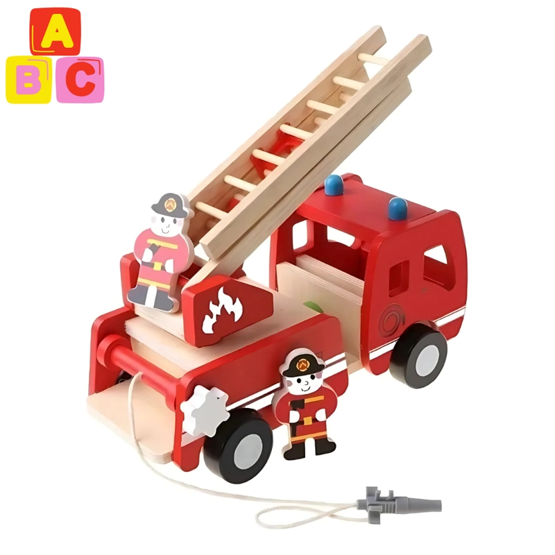 CAMION DE BOMBEROS DE MADERA JUGUETE DE ROL - 1