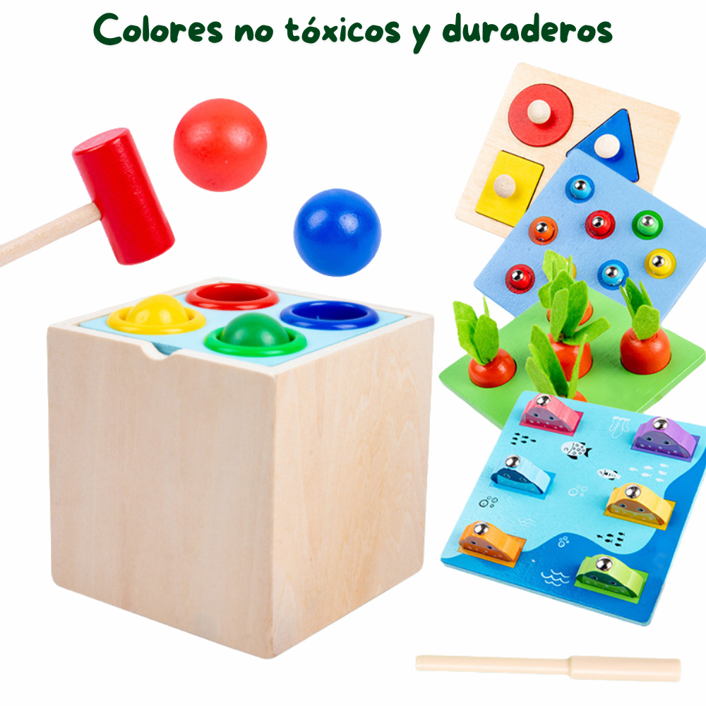 SET DE JUEGOS MONTESSORI 5 EN 1 - MADERA DE HAYA - 2