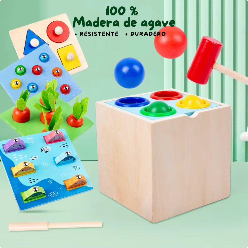 SET DE JUEGOS MONTESSORI 5 EN 1 - MADERA DE HAYA - 3