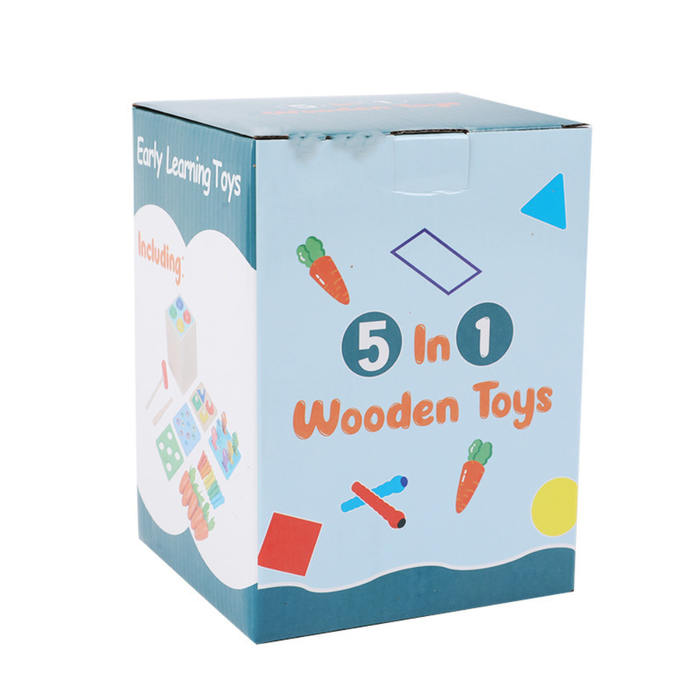 SET DE JUEGOS MONTESSORI 5 EN 1 - MADERA DE HAYA - 5