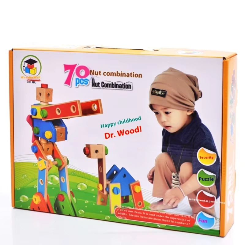 SET DE CONSTRUCCION DE MADERA JUGUETE EDUCATIVO MONTESSORI - 6