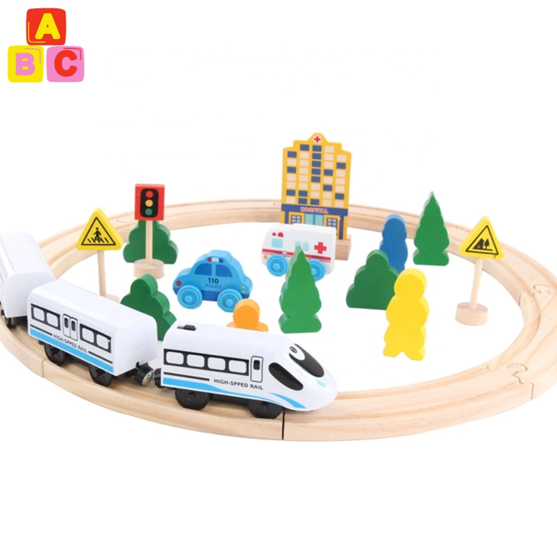 TREN ELE CTRICO DE MADERA MOVIL JUEGO DIDACTICO MONTESSORI - 1