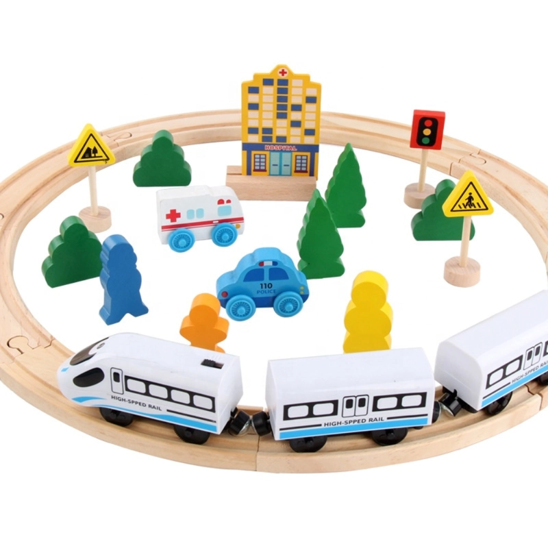 TREN ELE CTRICO DE MADERA MOVIL JUEGO DIDACTICO MONTESSORI - 2