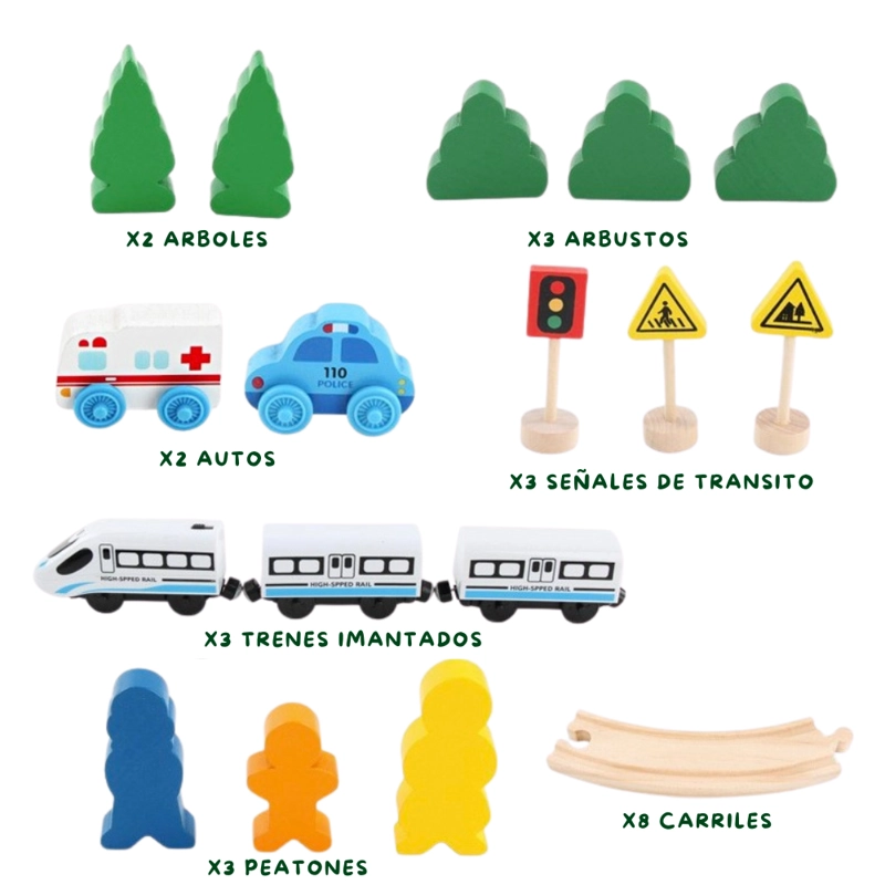 TREN ELE CTRICO DE MADERA MOVIL JUEGO DIDACTICO MONTESSORI - 4