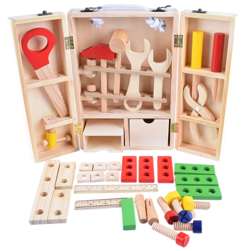 MALETIN DE HERRAMIENTAS DE MADERA PARA NIÑOS MONTESSORI - 1