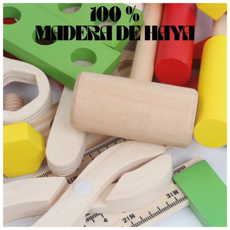 MALETIN DE HERRAMIENTAS DE MADERA PARA NIÑOS MONTESSORI - 6