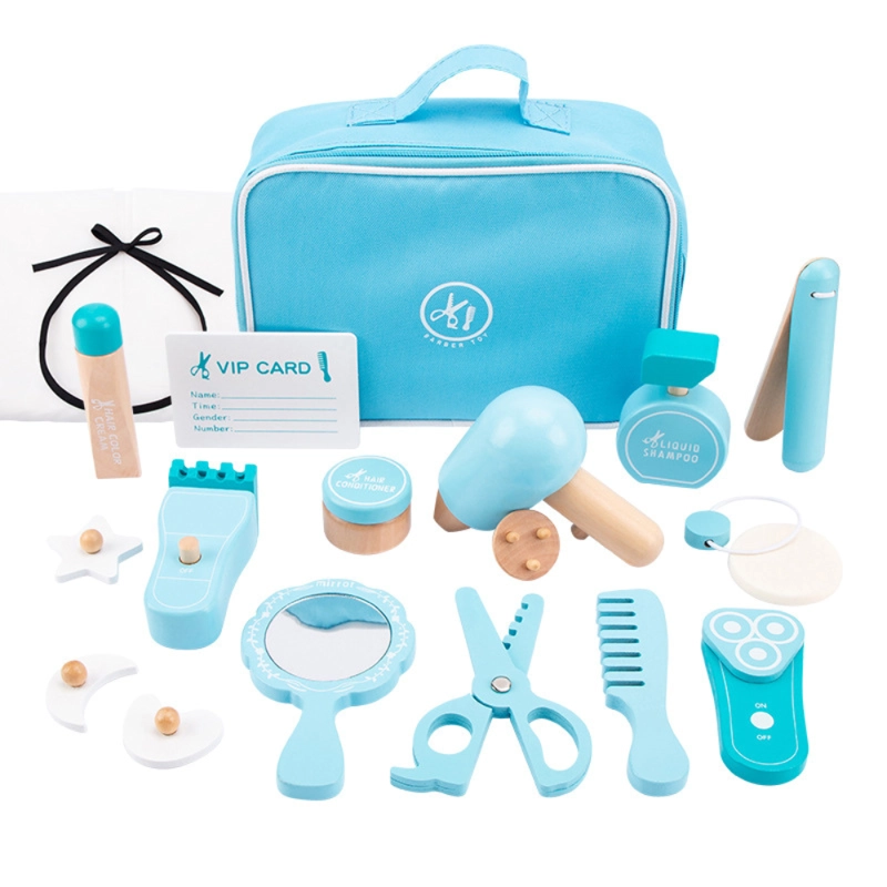 SET DE PELUQUERIA DE MADERA JUEGO DE IMITACION PARA NIÑOS - 1