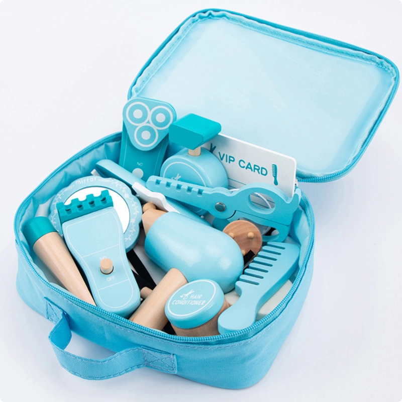SET DE PELUQUERIA DE MADERA JUEGO DE IMITACION PARA NIÑOS - 3