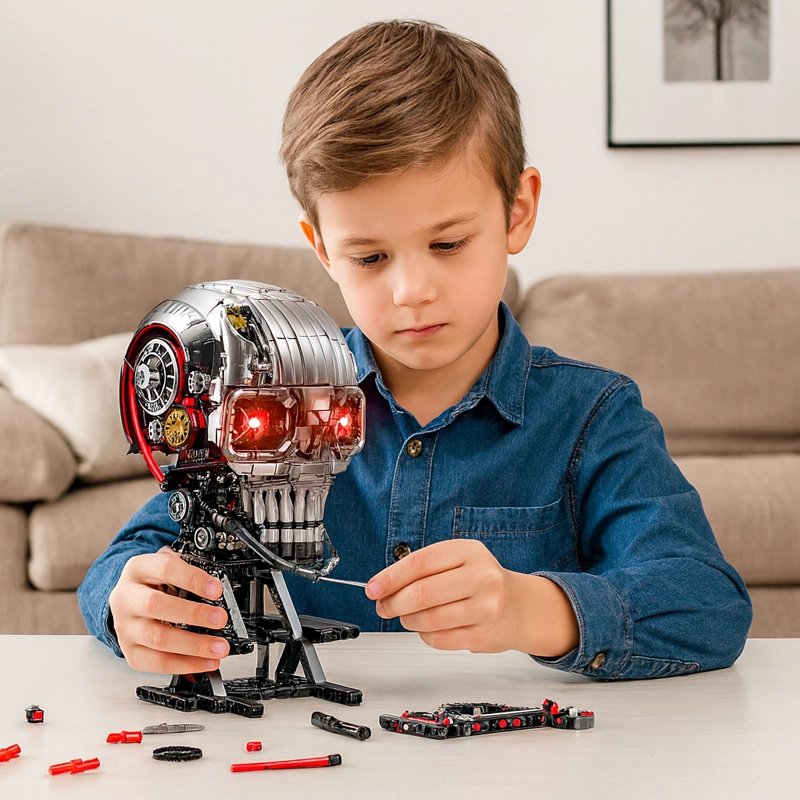 ESQUELETO ROBOTICO MECANICO 1099 PIEZAS ARMABLE CON LUZ - 6