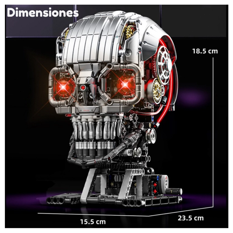 ESQUELETO ROBOTICO MECANICO 1099 PIEZAS ARMABLE CON LUZ - 7